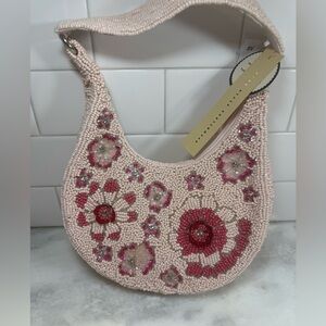 New Release Made in India Pink Floral Garden Beaded Shoulder Bag Viral TikTok